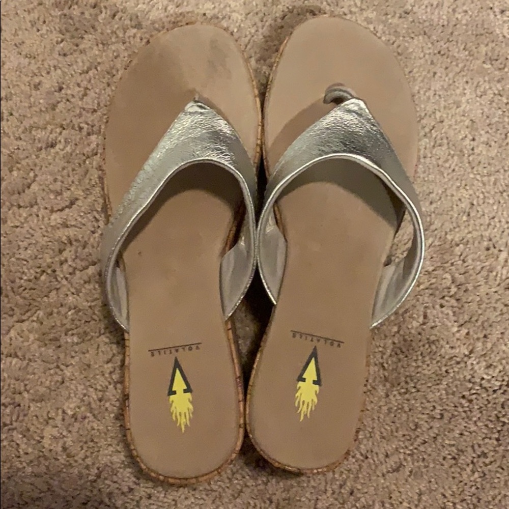 COPY - Volatile silver wedge sandals